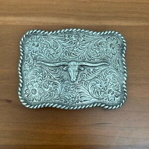 Unique iconic classic Longhorn silver belt buckle set of 8